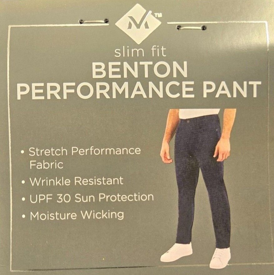 Men's Members Mark Benton Performance Pants 32x30 New With Tags-image