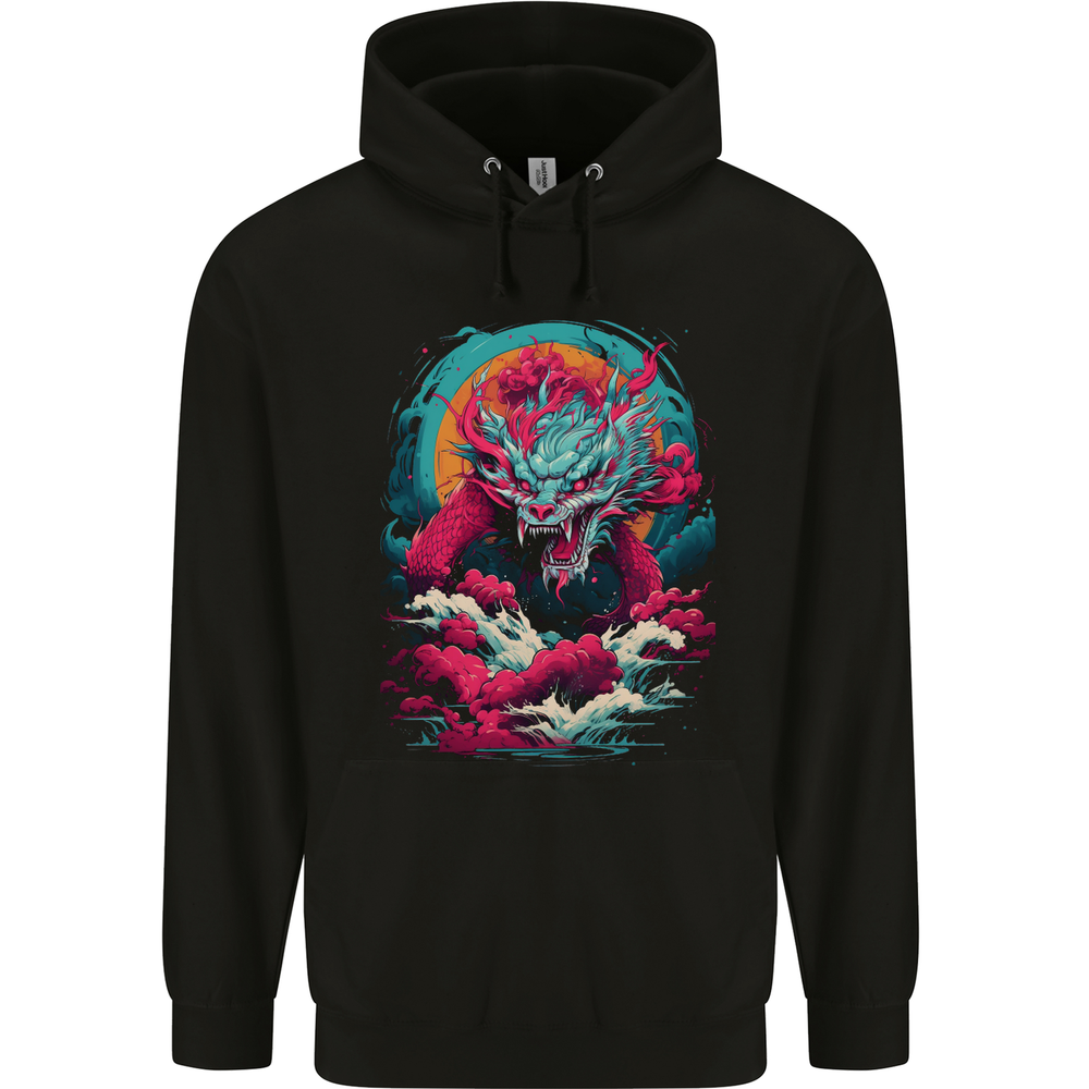 Fantasy Fire Dragon 6 Mens 80% Cotton Hoodie