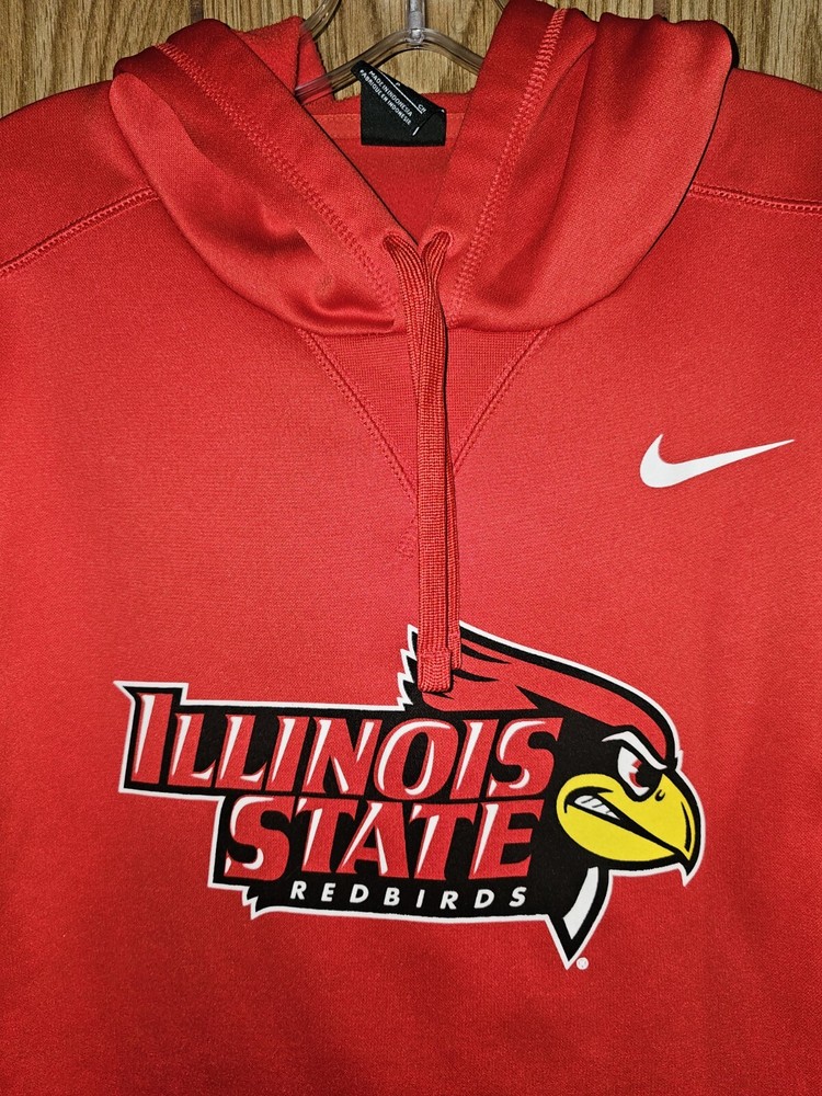 Nike Illinois State University Small Mens Red Graphic Logo Hoodie NCAA