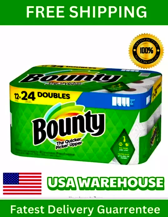 Bounty Paper Towels Select-A-Size White, 12 Double Rolls, 82 Sheets Per Roll