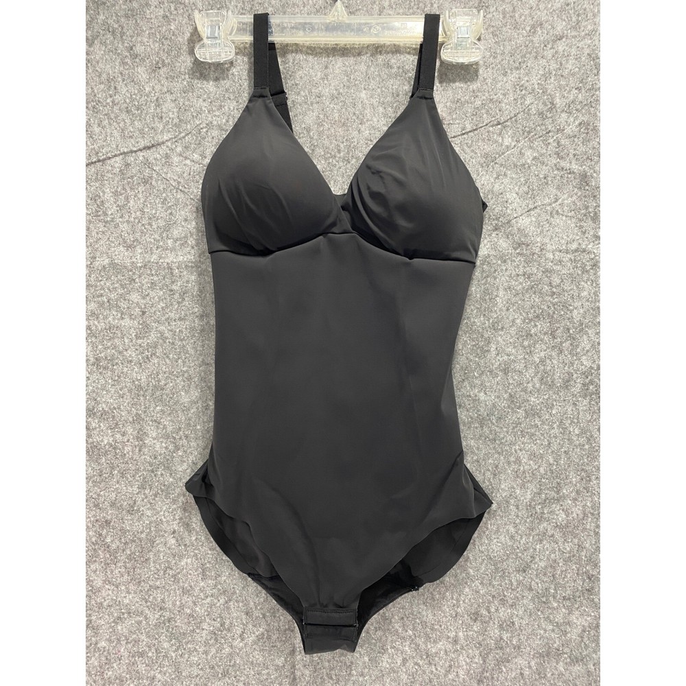 Bali Body Shaper with Built-In Bra Adjustable Straps Black Bodysuit Size M