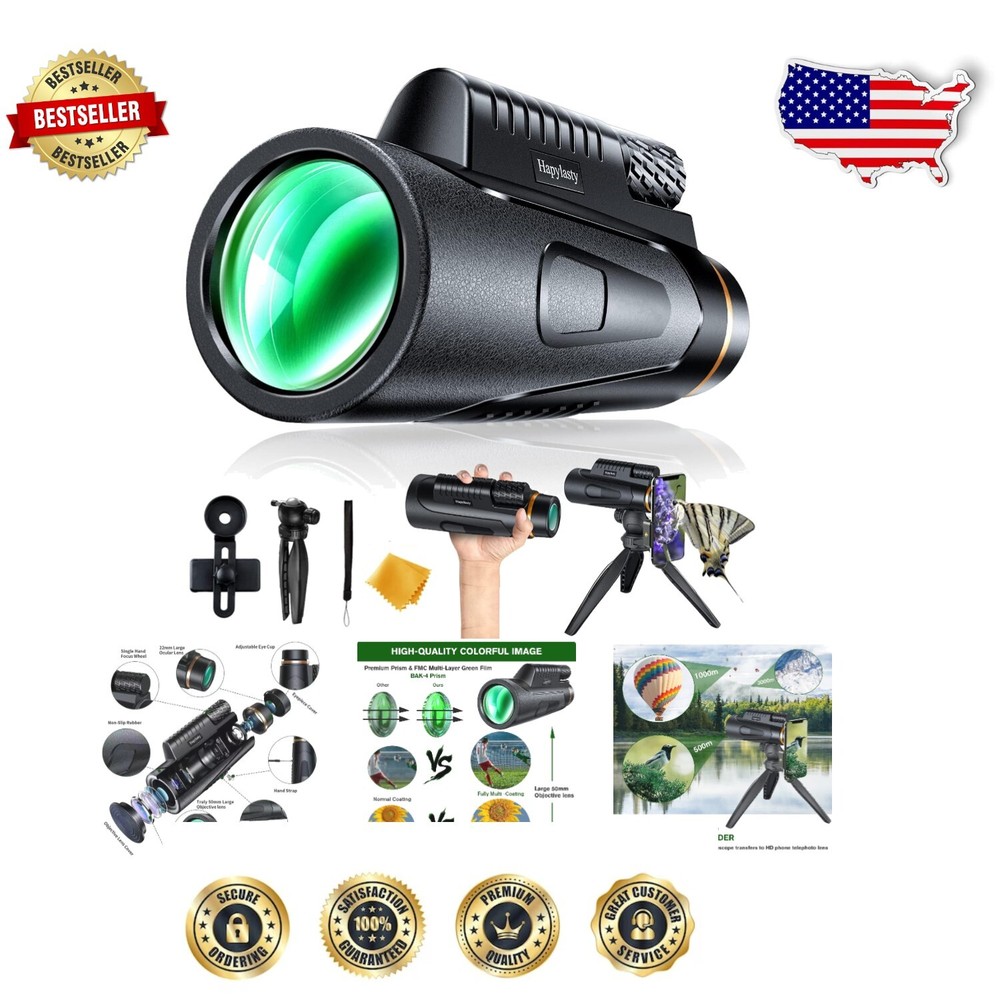 High-Power 12x50 HD Monocular for Birding with Multi-Coated Lens