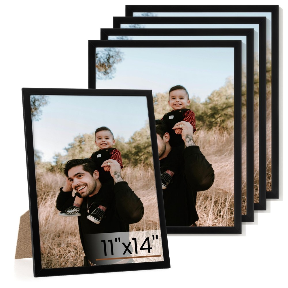 11x14 Picture Frame Set of 5,Black Photo Frames Display 11