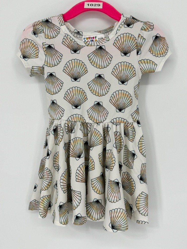Dotdotsmile White Seashell Baby Girl Dress Size 6/12 Months NWT  