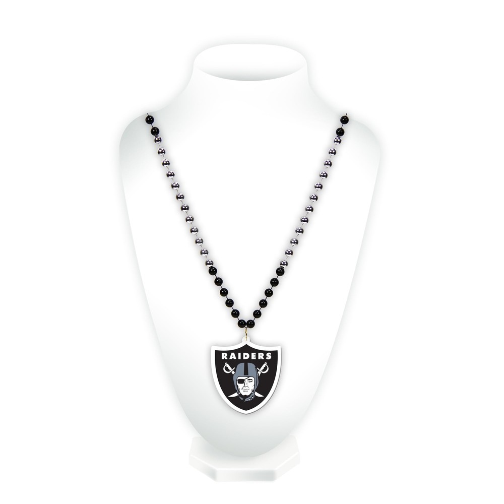 NFL Oakland Raiders Team Logo Mardi Gras Style Beads, 3 x 24-
