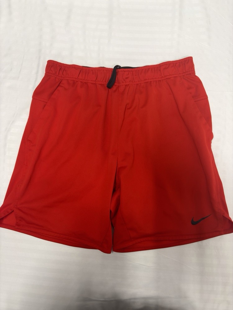 Nike Dri Fit Red Activewear Athletic Shorts Men's Size Medium Drawstring