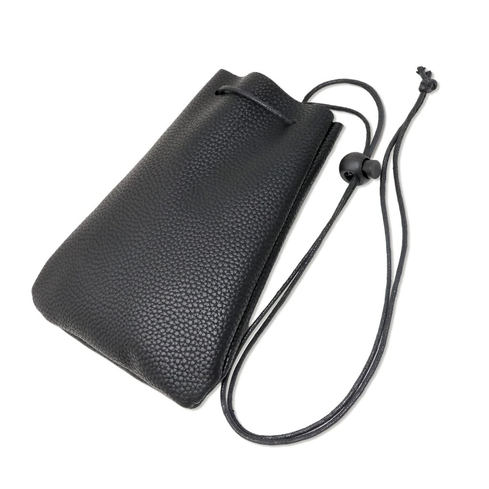 Yueton Litchi Stria Drawstring Soft PU Leather Fashion Shoulder Bag Neck Bag Cel