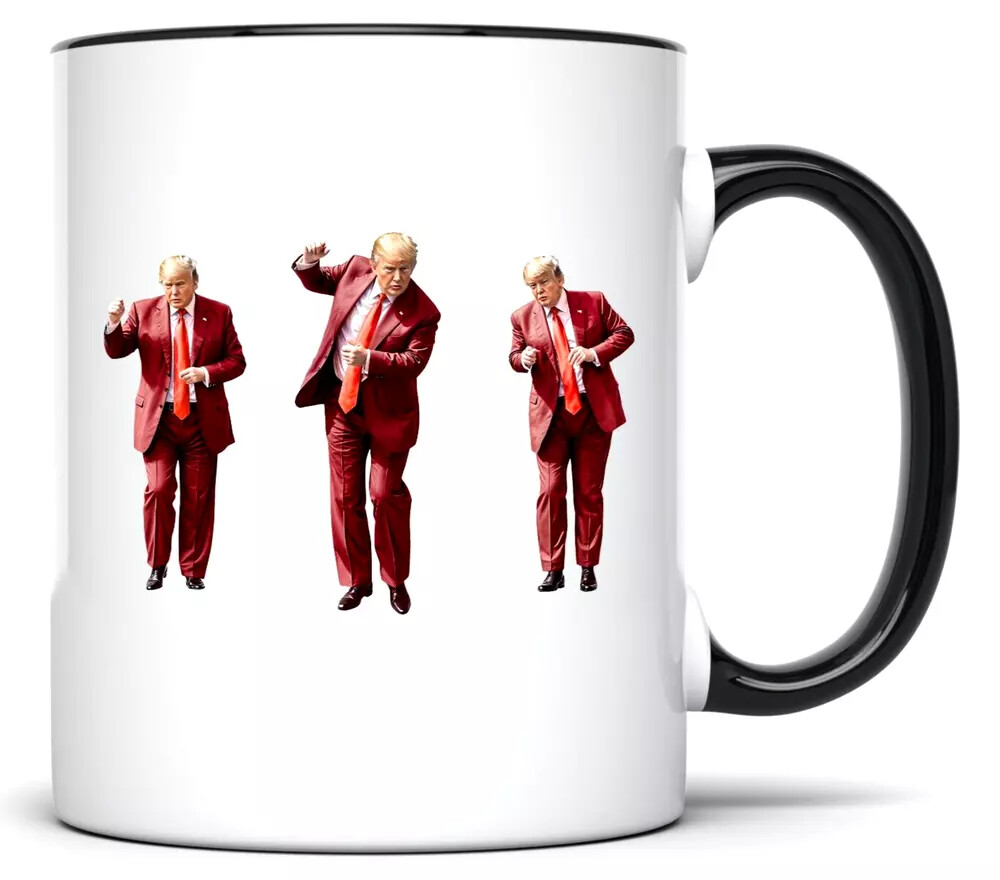 Trump Shuffle Funny Coffee Mug - Dance Design Christmas Gift for Dad