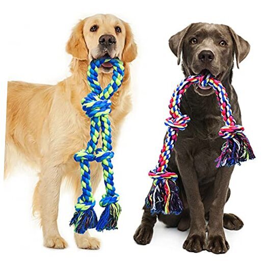 Dog Rope Toys for Large and Medium Aggressive Chewers, 2 Pack 2pcs green red
