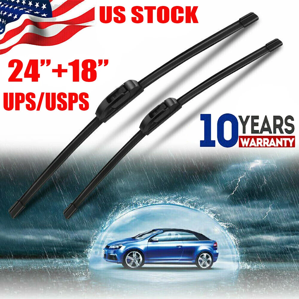 OEM Quality Windshield Wiper Blades Streak-Free Spotless 24inch+18inch 2 in Pack