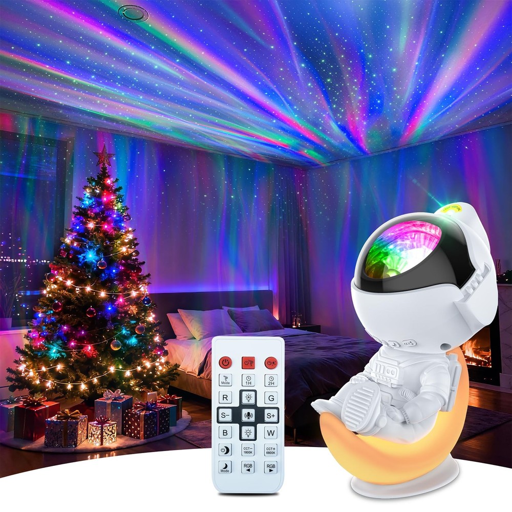Astronaut Galaxy Projector, Star Projector for Bedroom, Dimmable LED Night Li...