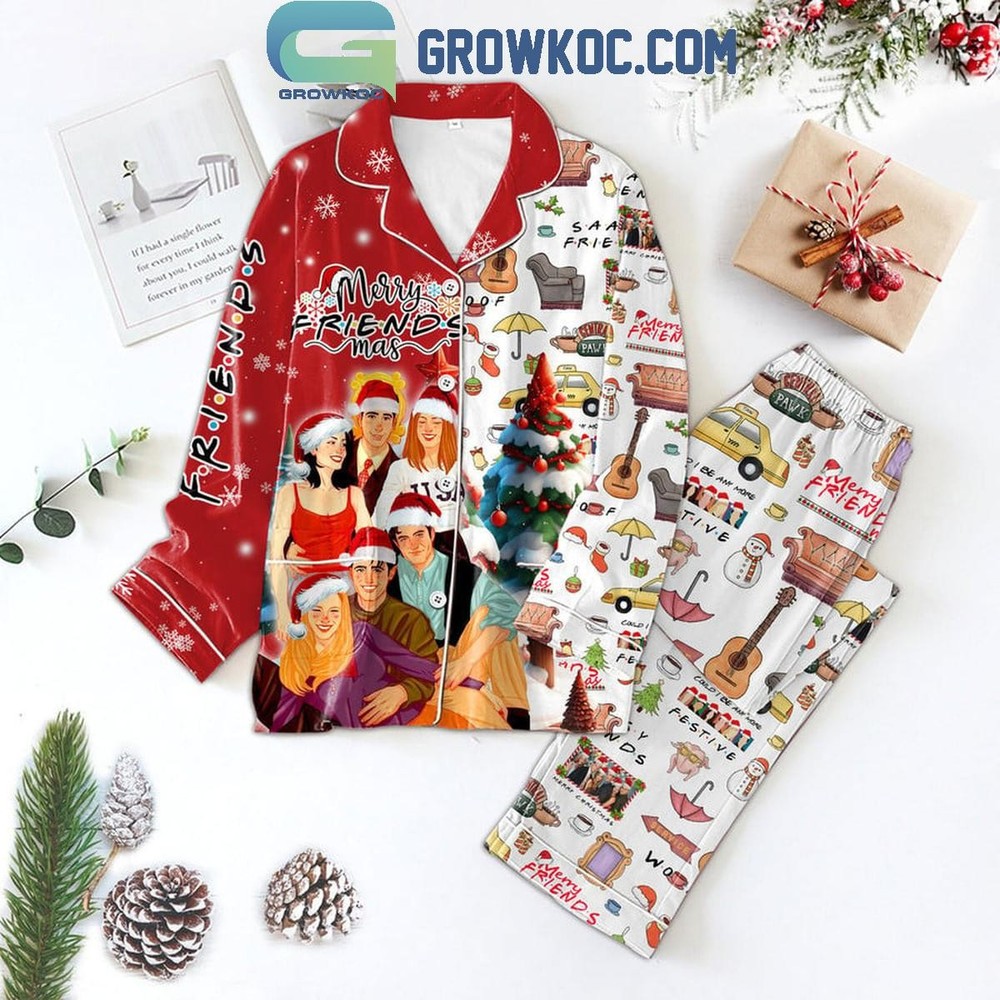 Friendsmas Matching Christmas Pajama Set - Cozy Polyester Sleepwear