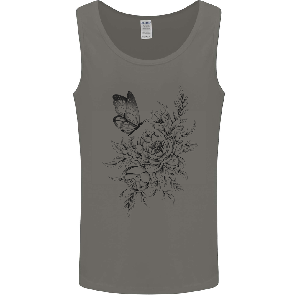 Butterfly & Flowers Mens Vest Tank Top