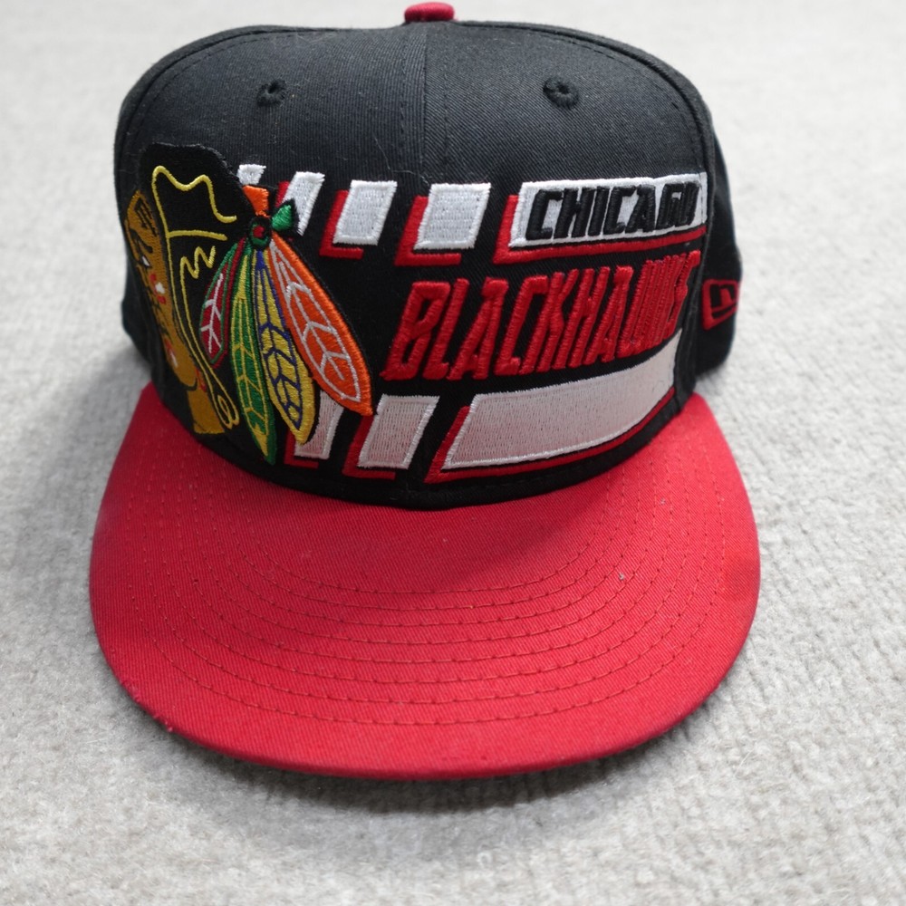 Chicago Blackhawks Hat Black Embroidered Snapback New Era