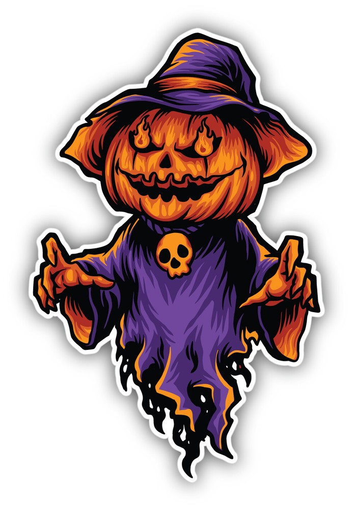 Spooky Halloween Pumpkin Vinyl Sticker Decal
