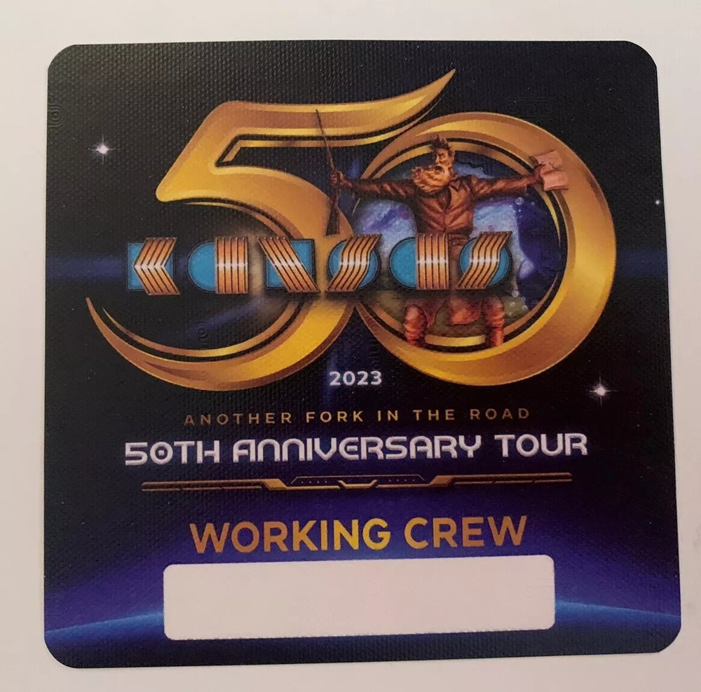 KANSAS Band 2023 Concert Tour Working Crew Backstage Pass