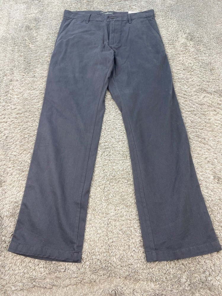 Eddie Bauer Pants Mens 34x34 Gray Classic Fit Straight Leg Hike Camp Chino NWT