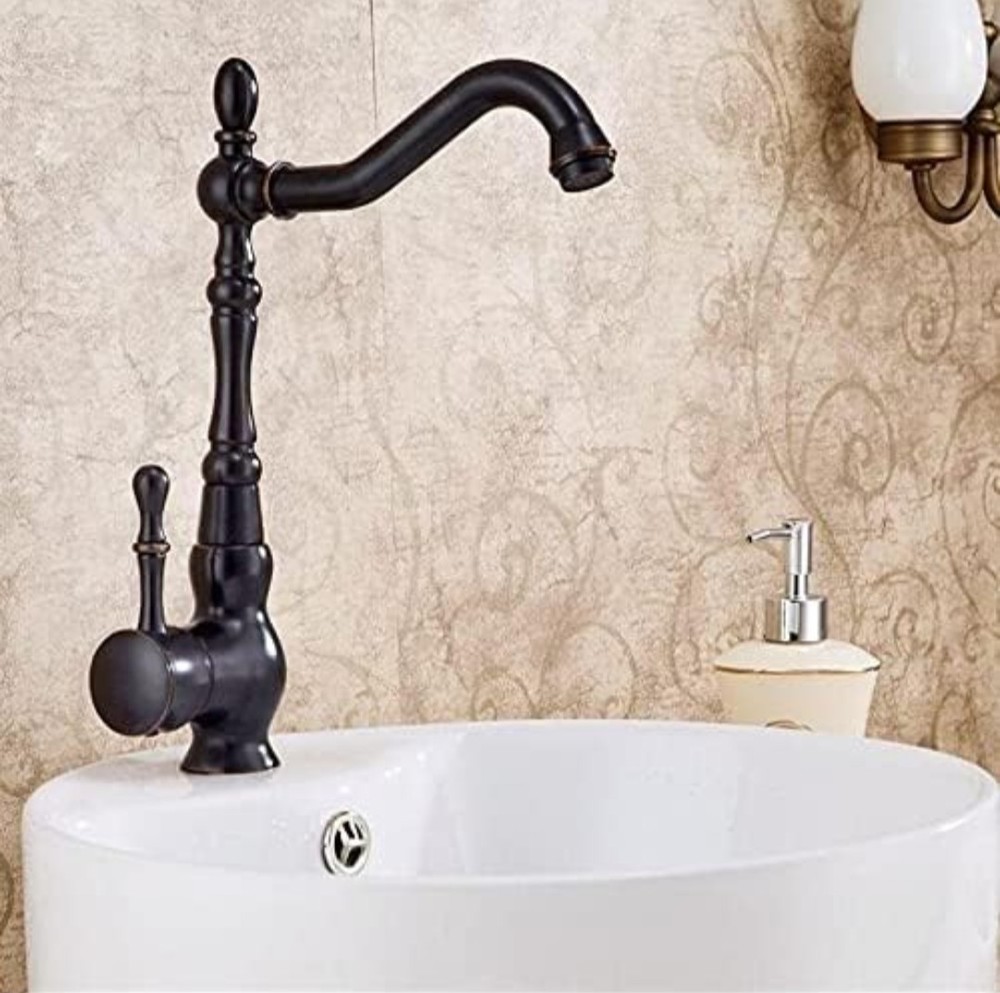 Polished Brass 360-Degree Swivel Kitchen Sink Faucet with Rotating Water Tap