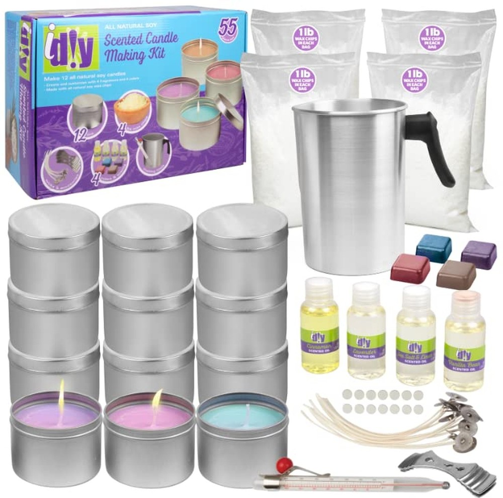 iDIY Scented Candle Making Supplies Kit (Large 55 Piece Set) -Includes 4 lb A...