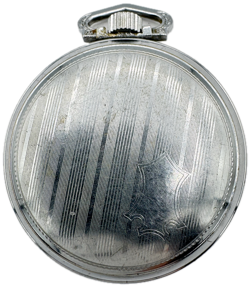 Antique 18-Size Illinois Spartan Open Face Pocket Watch with Pinstriped USA Case