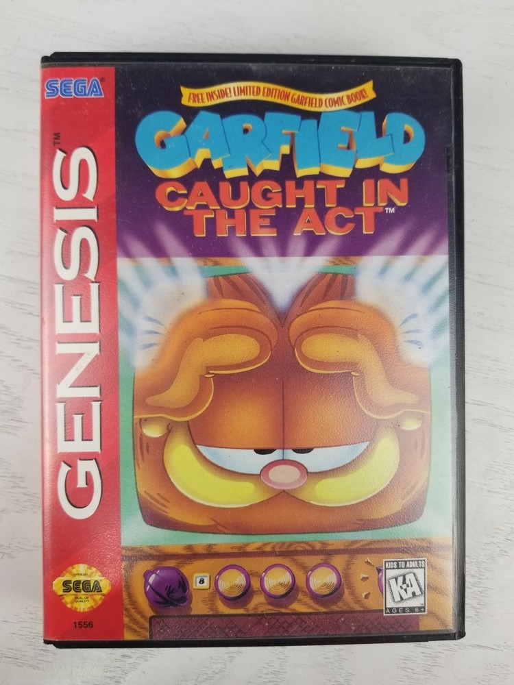 Garfield: Caught in the Act (Sega Genesis, 1995) Complete In Box CIB