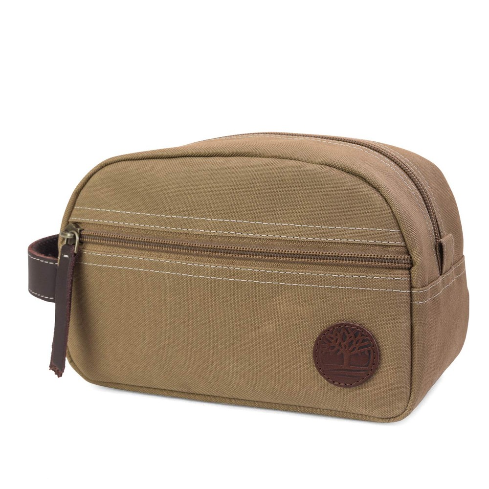 Men's Toiletry Bag Canvas Travel Kit Organizer, Khaki, Size