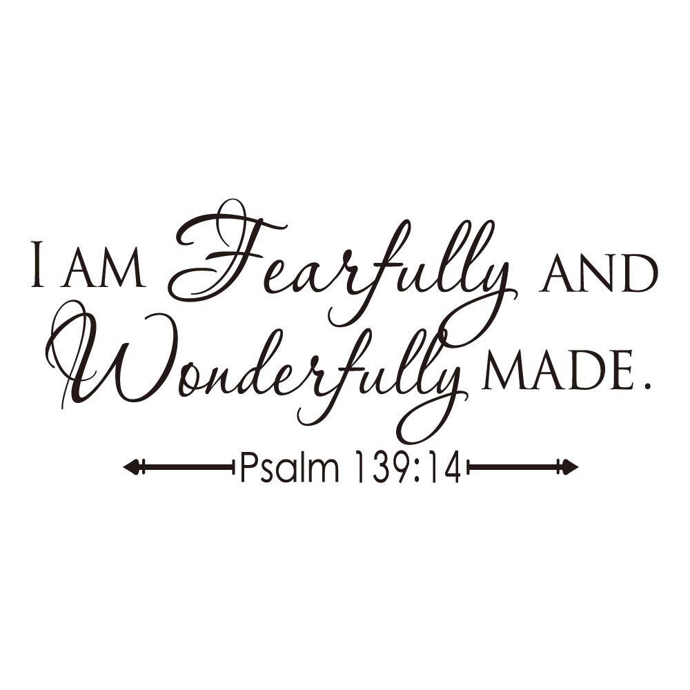 I AM Fearfully and Wonderfully Made Psalm 13914 Vinyl Wall Decal Bible Script...