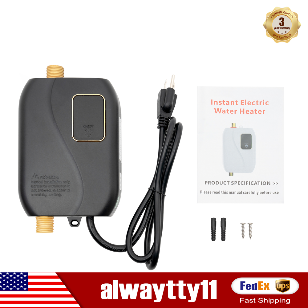 Electric Water Heater Small Instant Hot Water Heater Under Sink Plug in Tankless