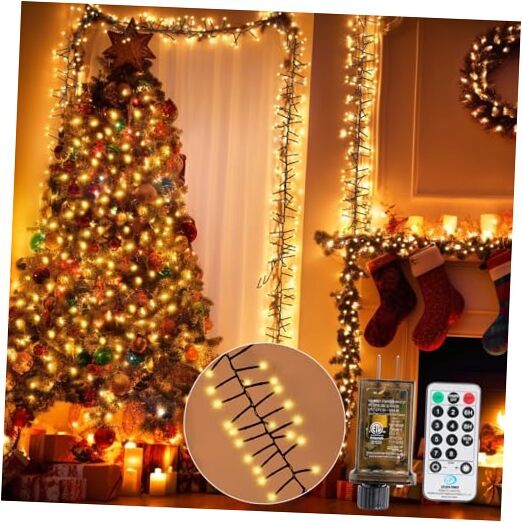 1000 LED Cluster Lights Christmas Tree Outdoor String Lights 100ft Warm White