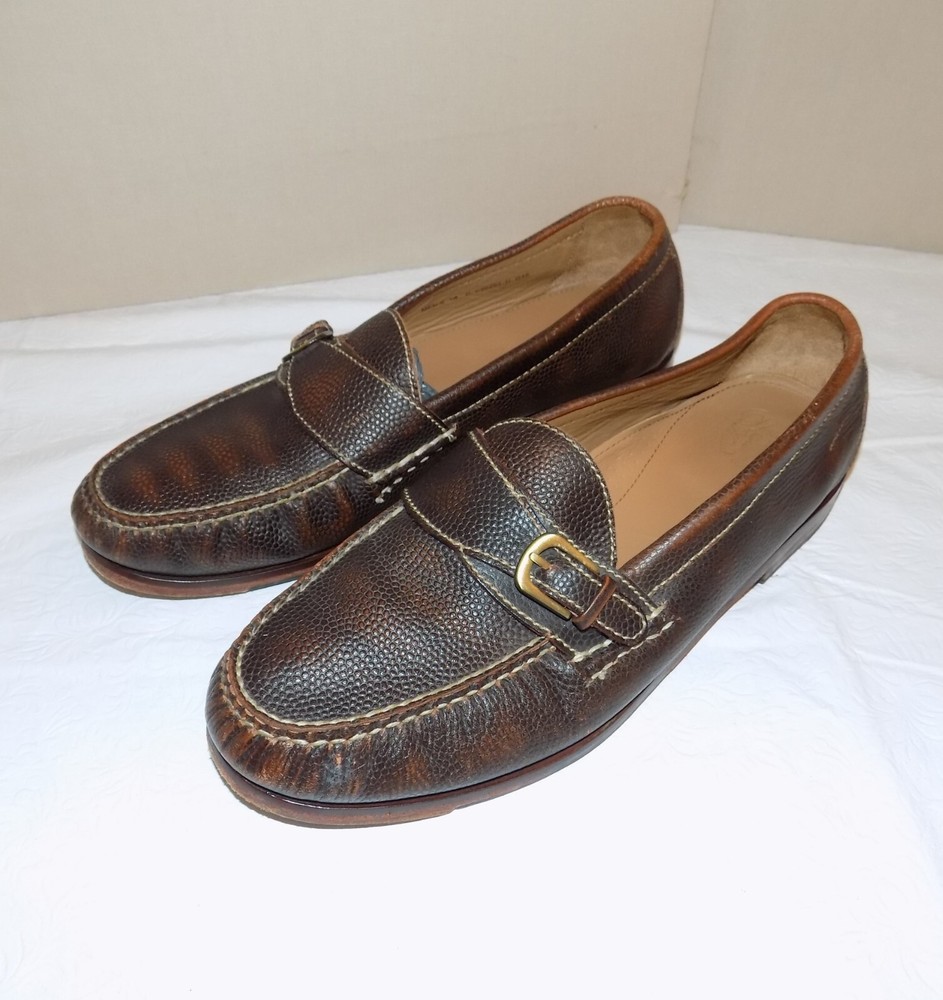 COLE HAAN Brown Tumbled Leather Loafers 