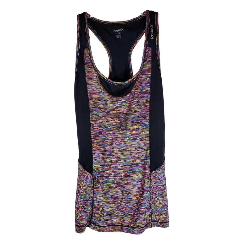 Reebok Womens Tank Top Small Multicolored Racerback Active