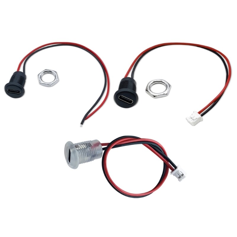 5Pcs Type C Female Connector Socket Charging With Wire