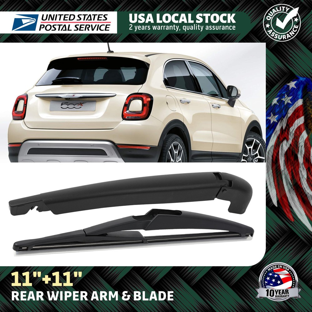 Rear Wiper Arm and Blade for Fiat 500 2012-2019 OE 68079869AA 68079870AA 11 Inch