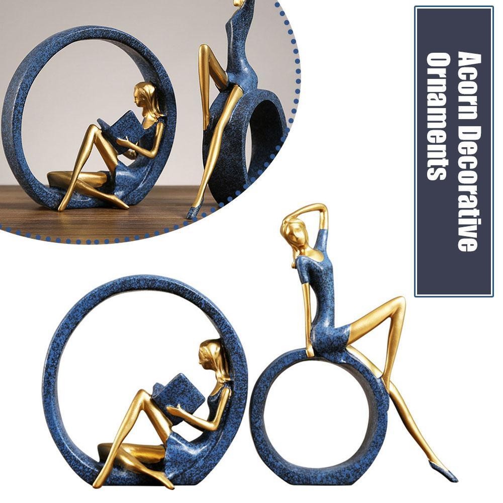 Elegant Artistic Girl Yoga Goddess Resin Ornament TV Cabinet Decoration Gif C3H4