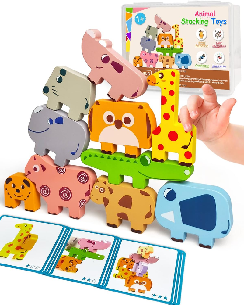 Montessori Toys for Toddlers Age 1-4, 10-Piece Educational Learning Set for Boys and Girls