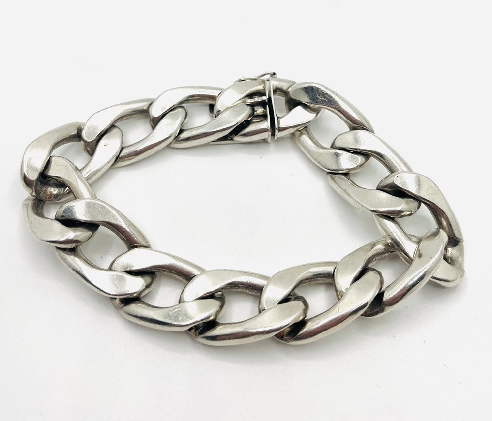 Men's Heavy Cuban Link Bracelet 925 Sterling Silver Heavy 15MM 8 inch