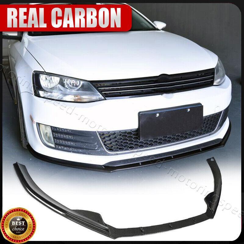 Real Carbon Fiber Front Bumper Lip Spoiler Fit For VW Jetta MK6 GLI Sedan 13-15