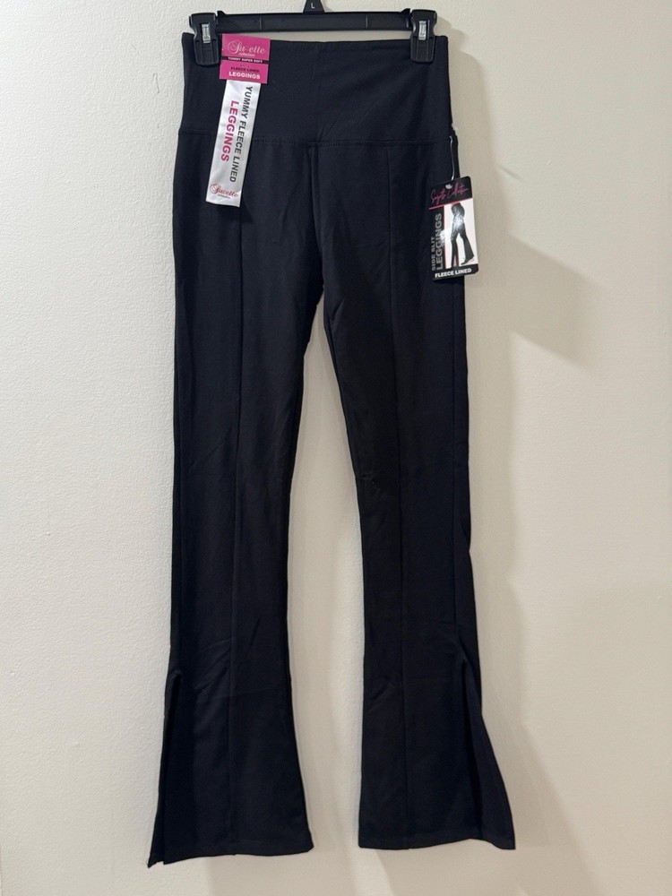 NWT - Suzette Collection Women’s S/M Yummy Super Soft Flared Leggings - Black