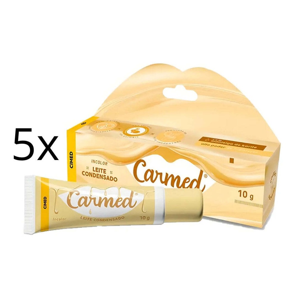 5-Pack Cimed Carmed Vegan Lip Gloss 10g with Condensed Milk Moisturizing Formula