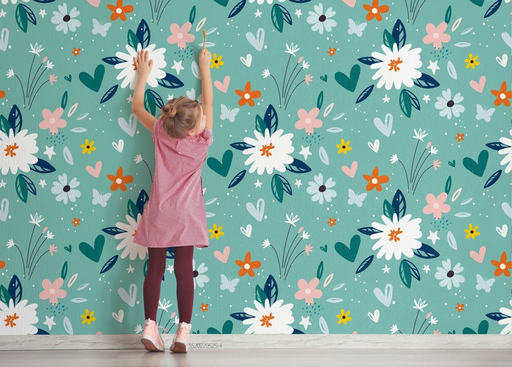 3D Flowers Flora Watercolor Pattern Wall Murals Wallpaper Murals Wall Sticker 2