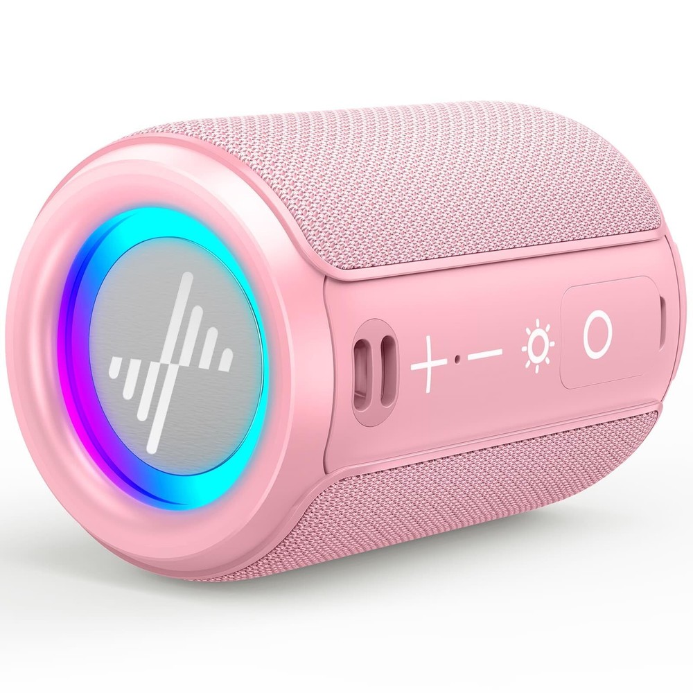 Wireless Portable Bluetooth Speaker with TWS IPX5 Waterproof and Colorful LED Lights