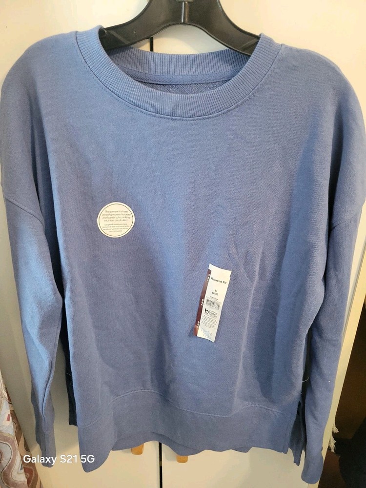 Women's Small Blue Time & Tru Sweatshirt - Cozy Pullover  