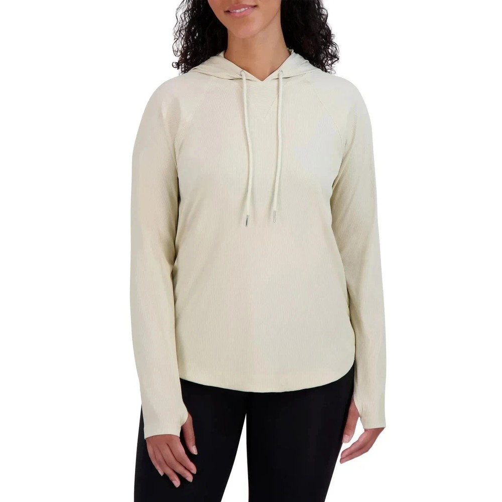 Sage Collective Women's Lightweight Long Sleeve Hoodie, Tan, Size M