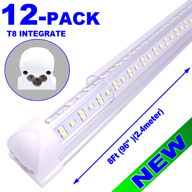 12/Pack LED Shop Light 8ft 6500K  Garage Ceiling Lights Bright Ceiling Fixture