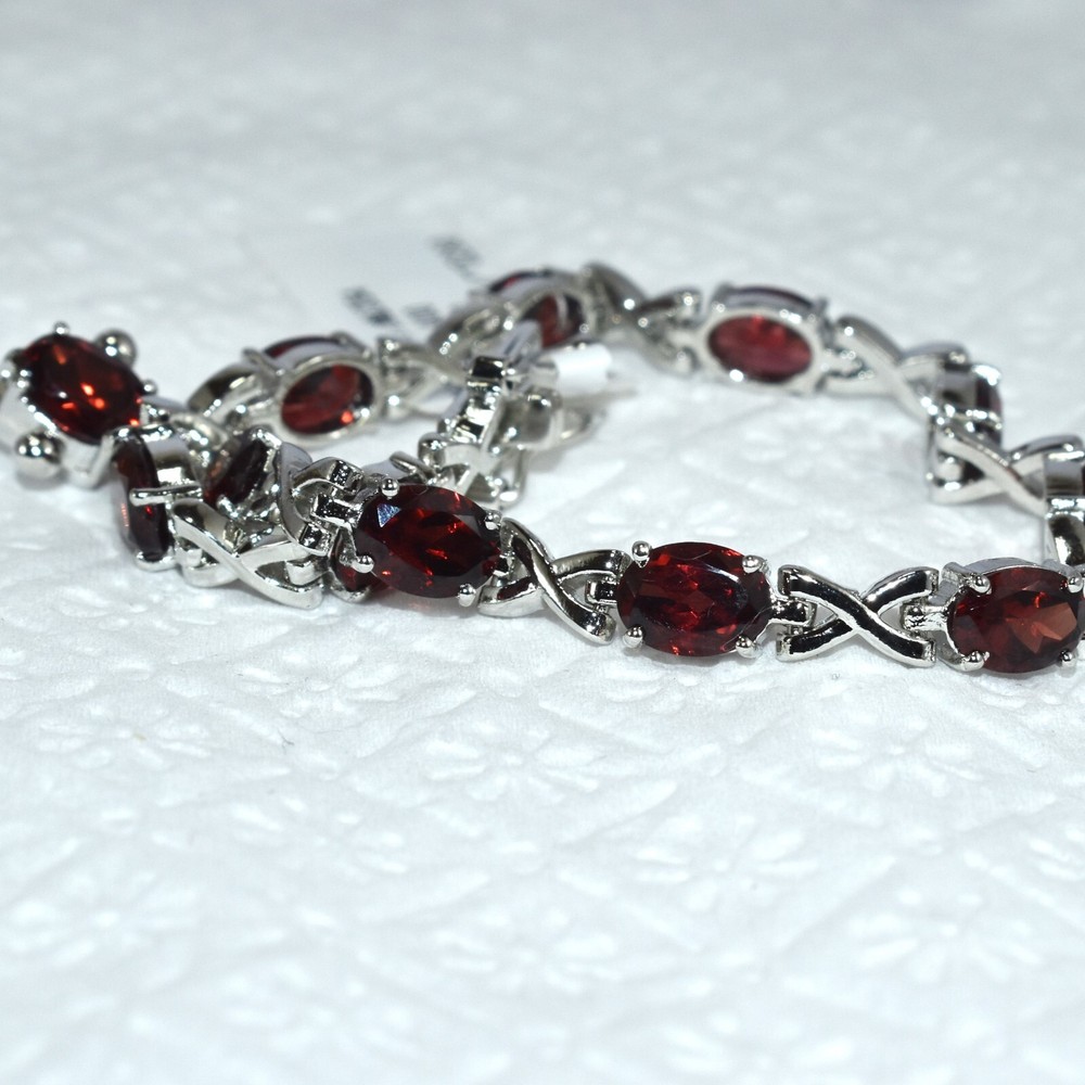 925 Silver Bracelet By Abhanerjewel Natural Garnet Gemstone Bracelet
