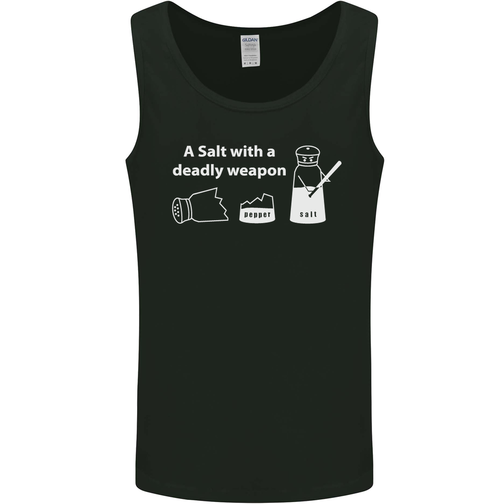 A Salt With a Deadly Weapon Funny Food Mens Vest Tank Top