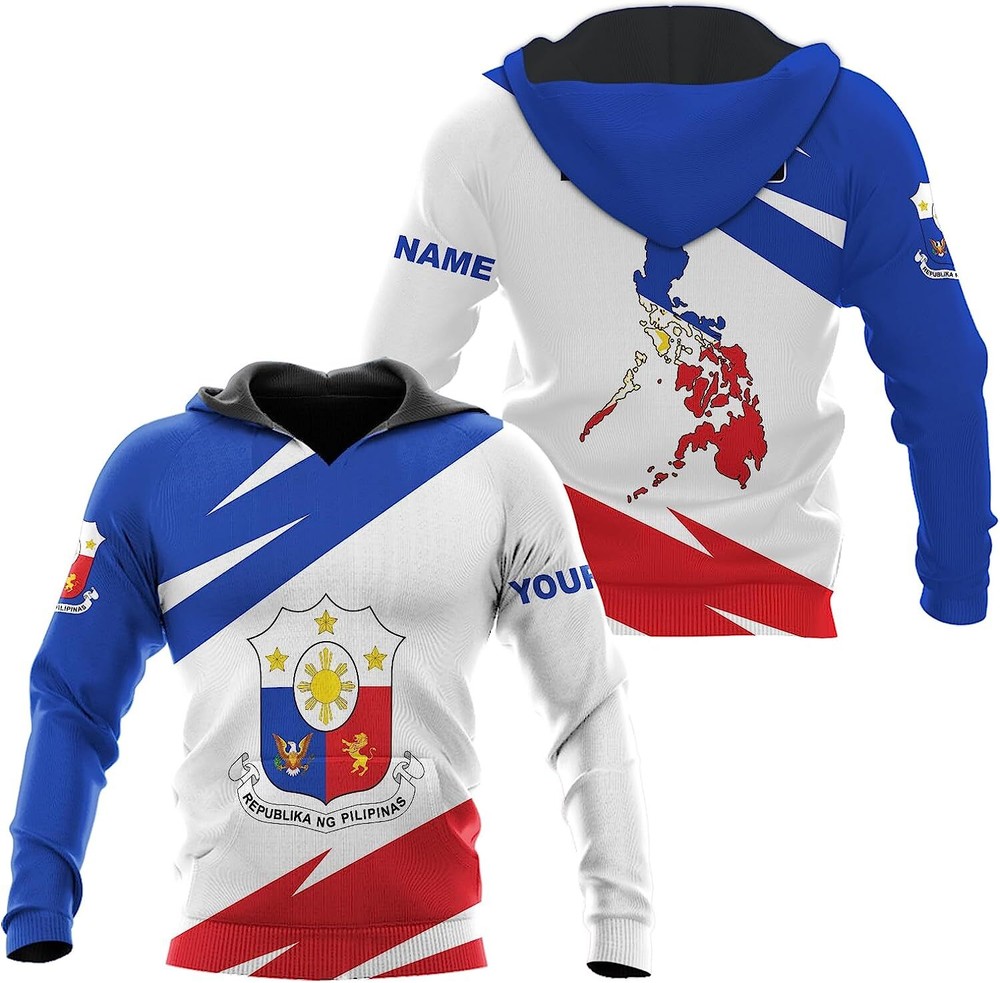 Personalized Philippines Hoodie Filipino Hoodie Philippines Flag Hoodie