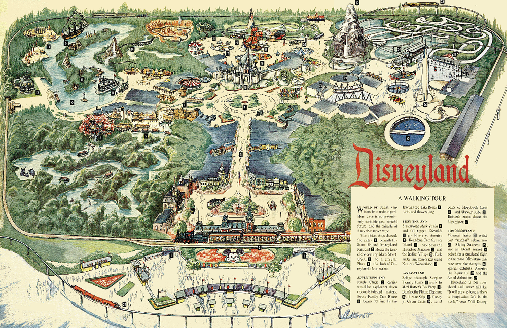 Disneyland Tomorrowland Retro Map Poster 13x19 Satin Finish Print