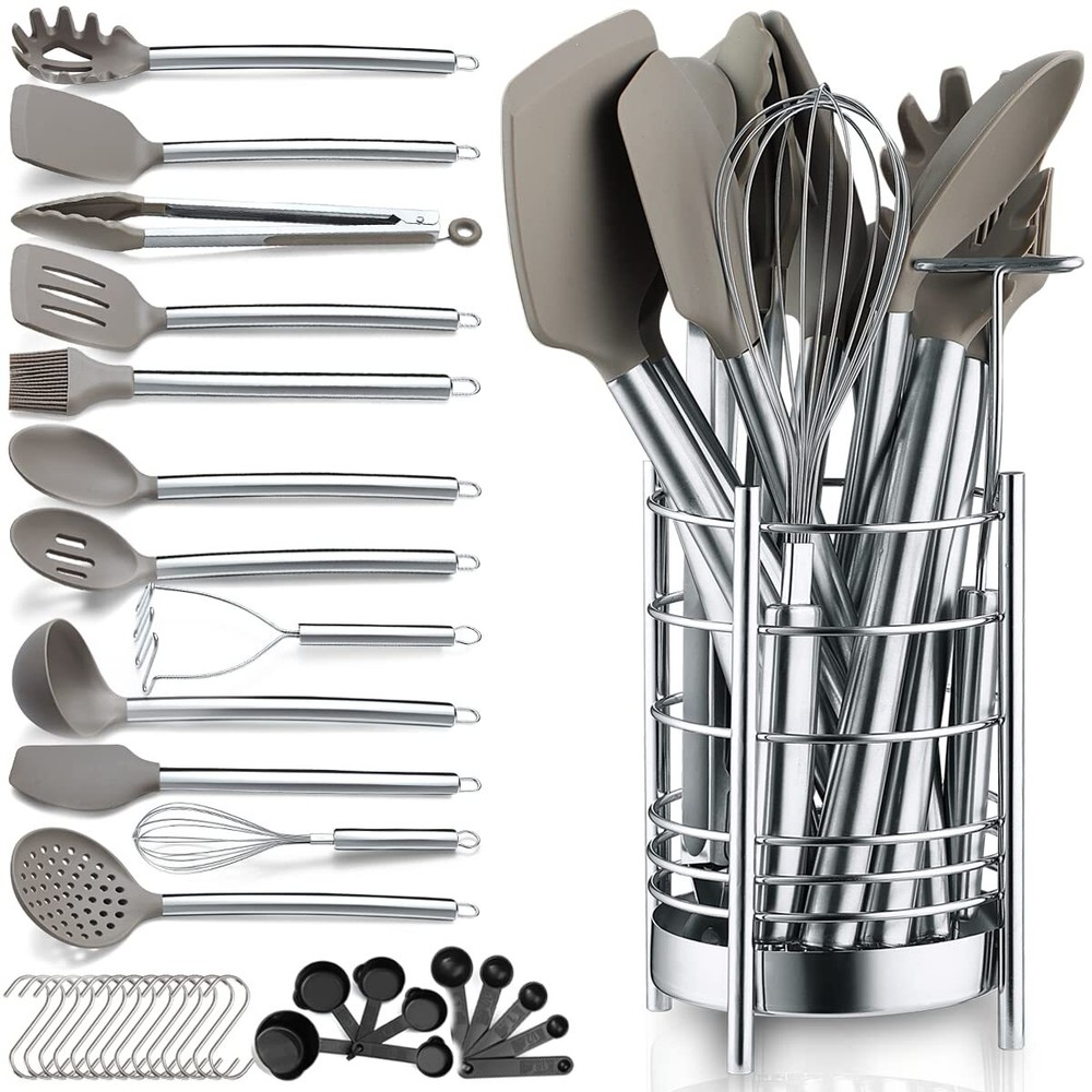 Kitchen Utensils Set 38 Pieces Non-Stick Silicone Cooking Utensils Set, Kitch...