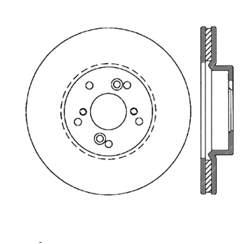 StopTech Power Slot Slotted Fits 99-08 Acura TL (STD Caliper) / 01-03 CL / 04-09